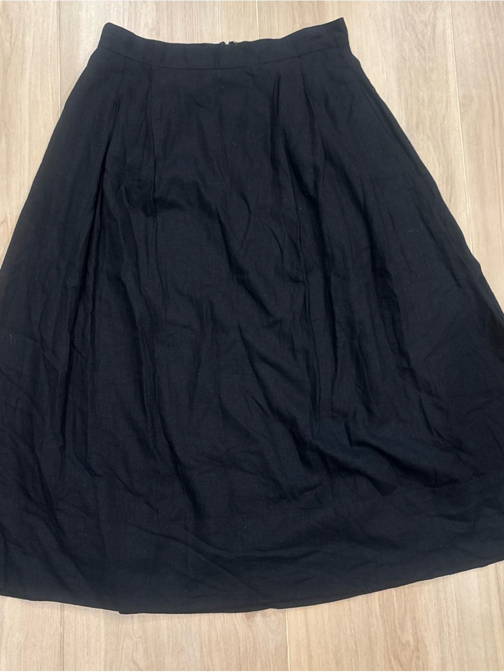 Banana Republic Black Linen Midi Skirt Sz 6 Beach Casual Summer